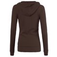 thumbnail image 3 of A2Y Women's Casual Fitted Lightweight Pocket Zip Up Hoodie Brown 3XL, 3 of 3
