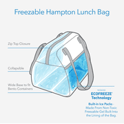 PackIt Freezable Hampton Lunch Bag, Mulberry Tie Dye, with Shoulder Straps and Zipper Closure