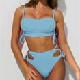 thumbnail image 2 of Sngxgn Bikini Set for Women Two Piece Swimsuit V Neck Top Wide Straps Mid Rise(BU2,M), 2 of 5
