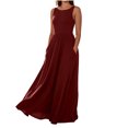 thumbnail image 6 of Ihhxva Dress for Women Sleeveless Maxi Loose Fit with Pockets Long Green Casual Evening Out S-2XL, 6 of 9