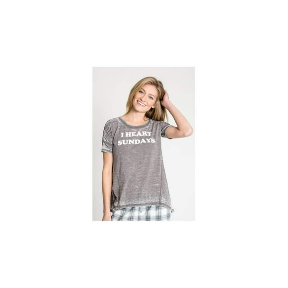 PJ Salvage Women's Loungin' Around Tee, Grey, M