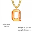 thumbnail image 6 of Baseball Initial A-Z Letter Pendant Necklace Cuban Chain Stainless Steel Jewelry, 6 of 7