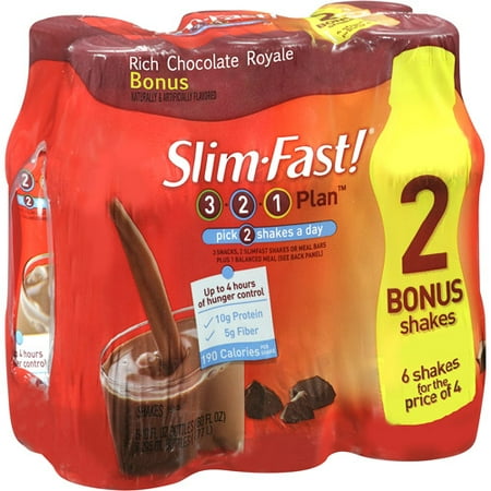 Slimfast Choc Royale Shake Bonus 4 +2pk