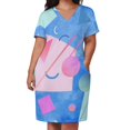 thumbnail image 3 of Vestido holgado con bolsillos azules de estilo retro pop de los años 80 de Memphis, traje de verano para mujer, ropa de mujer, 3 of 7