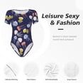 thumbnail image 6 of Naloa Colorful Jellyfish Women's Short-Sleeved Onesie, One-Piece Swimsuit for Parties, dates, clubs - X-Large, 6 of 9