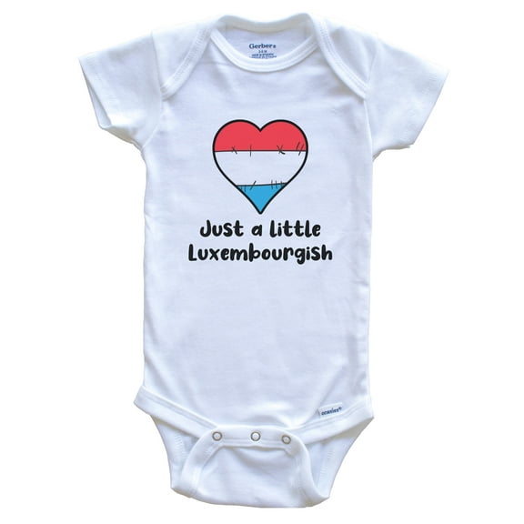 Just A Little Luxembourgish Luxembourg Flag Heart Baby Bodysuit