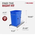 thumbnail image 3 of LibraMal Pullout Trash Can for Under Kitchen Cabinets 35 Qt Garbage Waste Recyling Bin with Full Extension Slides, Blue, RV-12KD-22C-S, 3 of 9