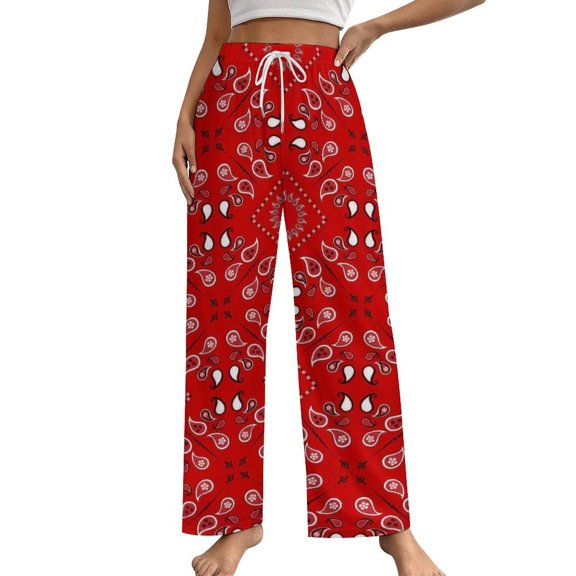 Bandana Pattern Pajama Pants Loose Pajamas Female Breathable Home Trousers Leisure Sleeping Pants Large Size