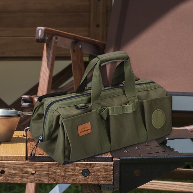 Bolsa de Almacenamiento Portátil para Estacas de Tienda de Campaña, Bolsa con Clavija para Tienda de Campaña, Soporte de Tela Oxford para Bolso Verde