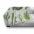 thumbnail image 3 of Cactus Soft Flannel Fleece Throw Blanket, Print Cartoon Style Image Hot Mexican Desert Plant Cactus Types with Spikes Image Art, Cozy Plush for Indoor and Outdoor Use, 50" x 60", Green, by Ambesonne, 3 of 6