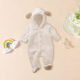 thumbnail image 5 of KONDYS Toddler Baby Bear Hooded Romper Winter Coral Pajamas Autumn Winter Hayi Plush Onesie Warm Baby Clothes Cute Variety Bodysuits For Baby, 5 of 7