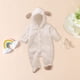 thumbnail image 4 of Gibobby Mamelucos para bebe niña con capucha de para bebé, pijama de lana de Coral para invierno, de felpa Hayi para recién nacido, ropa cálida para bebé(Blanco, 6-9 Meses ), 4 of 4