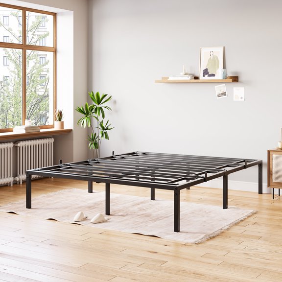 Twin Size Metal Bed Frame, 12" Platform Bed Frame Twin Size with Storage Space Under Bed, 1000 LBS Heavy Duty Steel Slat Support, Easy Assembly, No Box Spring Needed, Noise Free (Black)