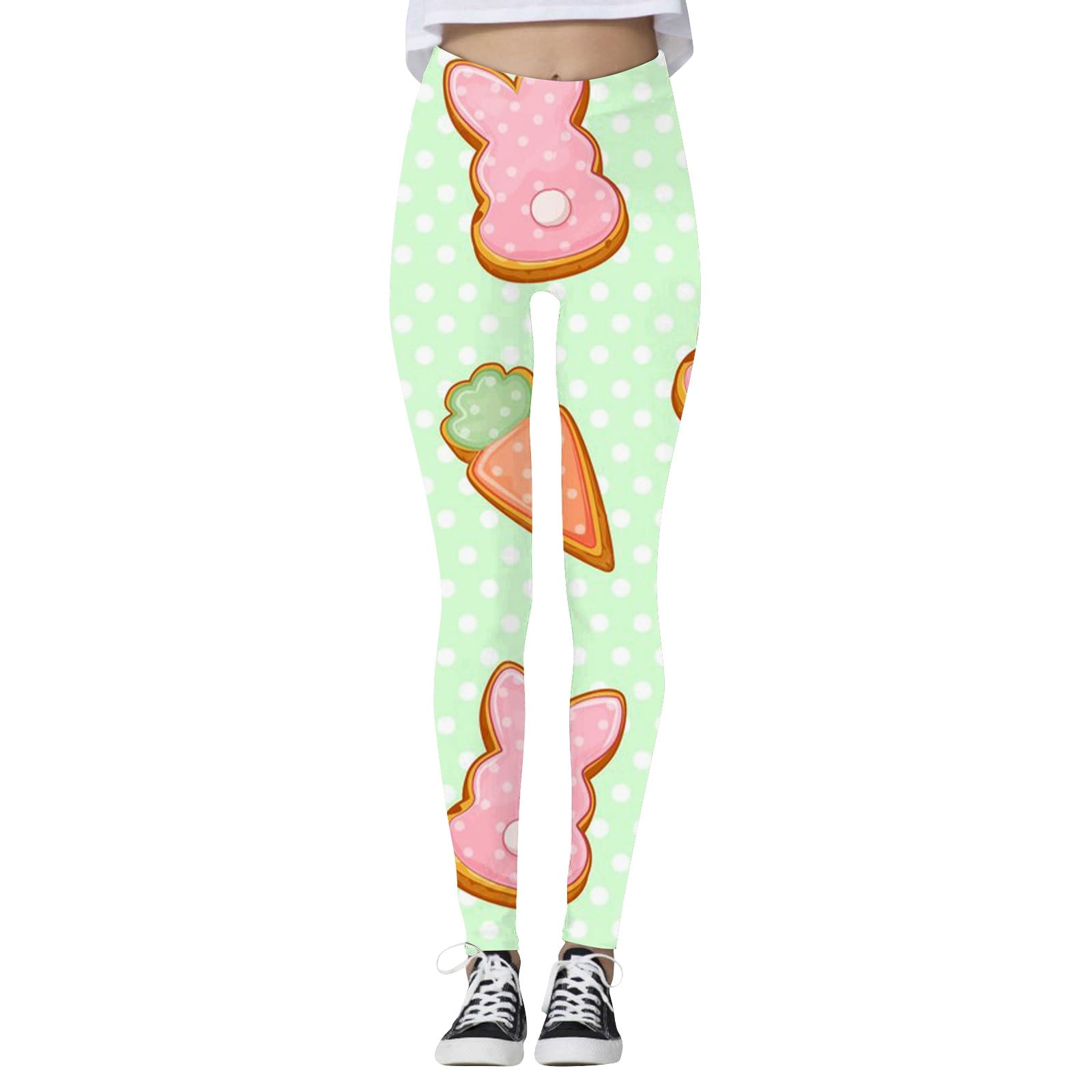 UoCefik Easter Leggings for Women Workout Easter Rabbit Eggs Bunny Leggings  High Waisted Gym Easter Day Printed Tights Stretchy Tummy Control Yoga