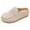 Beige, variant on Womens Fleece Lined Mules Suede Penny Loafer House Slippers Outdoor Indoor Slip on Warm Plush Casual Shoes Size 6-9.5