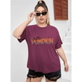 thumbnail image 5 of XCHQRTI Pumpkin Plus Size Women Tshirt Its Fall Yall Thanksgiving Short Sleeve Graphic Tees, 5 of 8