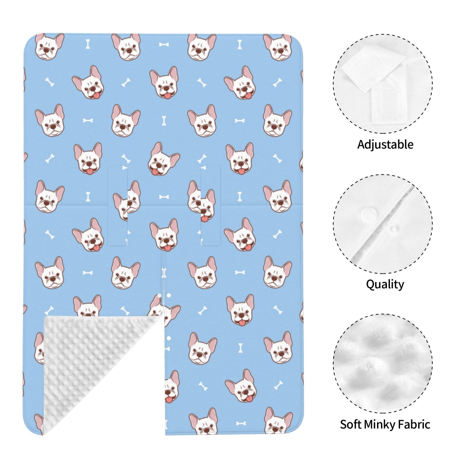 Car Seat Cover Baby - French Bulldog Head Breathable Infant Car Seat Cover for Baby Carseat, Lightweight Comfort Baby Essentials Must Haves Newborn Stuff for Girl Boy