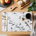 thumbnail image 2 of Gray Leaves Placemats Set of 6 Spring Rustic Branches Botanical Place Mats Indoor Wipeable Table Mats Washable Cloth Dining Table Placemats for Kitchen Holiday Party Home Decor 13x19 Inch, 2 of 9
