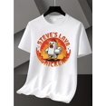 thumbnail image 1 of Camiseta gráfica vintage "Steve's Lava Chicken" para hombre - Casual, manga corta, cuello redondo, algodón elástico, acabado lavado, regalo perfecto para el Día del Padre, ropa informal | Diseño retro, 1 of 6