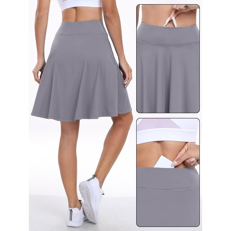 Knee Length Skorts Skirts for Women 2024 Summer High Waisted