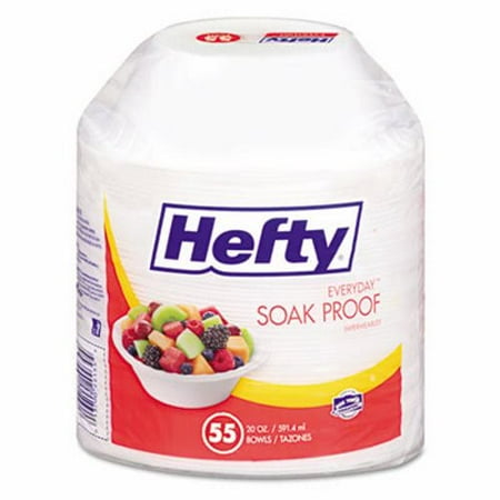 - Hefty Soak Proof Tableware, Foam Bowls, 20oz, 330 Bowls (RFPD22155CT)