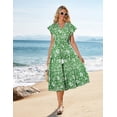 thumbnail image 2 of Vestido de verano GRACE KARIN 2025 Midi Beach Floral Verde para Mujer, 2 of 4