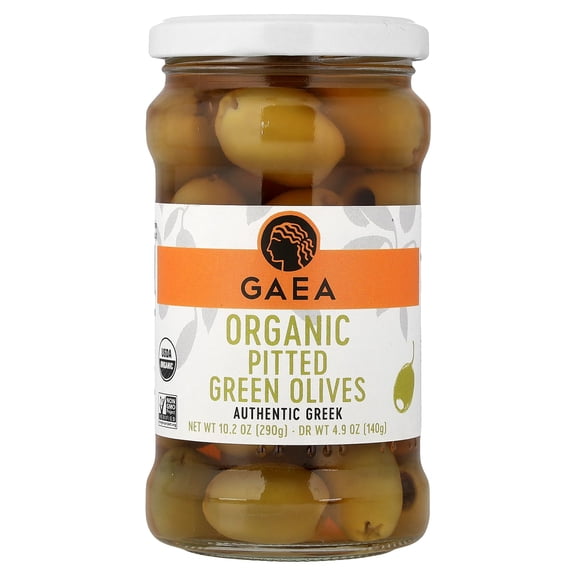 Gaea Organic Pitted Green Olives 10.2 oz