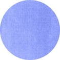 thumbnail image 1 of Ahgly Company Machine Washable Indoor Round Solid Blue Modern Area Rugs, 3' Round, 1 of 4