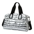 thumbnail image 4 of Bolsa deportiva para gimnasio, bolsa de viaje, bolsa de almacenamiento para ropa, bandolera multiusos. Plata, 4 of 9