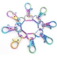 thumbnail image 6 of Rainbow Swivel Clasp Lanyard Snap Hook Lobster Claw Clasp 1/2” Key Chain Base Keys Webbing Clips Bag Purse Hardware for DIY Sewing Craft Jewelry Findings 20pcs, 6 of 6
