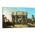 thumbnail image 1 of ARTCANVAS View of the Arch of Constantine with the Colosseum 1745 Canvas Art Print by Canaletto - Size: 26" x 18" (0.75" Deep), 1 of 9