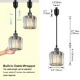 thumbnail image 5 of Kiven J-Type Track Lighting Pendants, 3-Light J Track Pendant Lights with Crystal Lampshade,Dimmable J Track Light Pedant for Home Cafe Kitchen Island, Adjustable Height,Black Finish Socket, 5 of 7