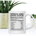 thumbnail image 2 of CTDream Funny 11oz. Ceramic Coffee Tea Mug Thank You Gift, Speech and Debate Advisor Nutritional Facts, 1-Pack, 2 of 7
