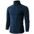 thumbnail image 1 of H2H Mens Casual Slim Fit Pullover Sweaters Lightweight Turtleneck Thermal Basic Designed NAVY US L/ASIA 3XL (KMTTL028), 1 of 6
