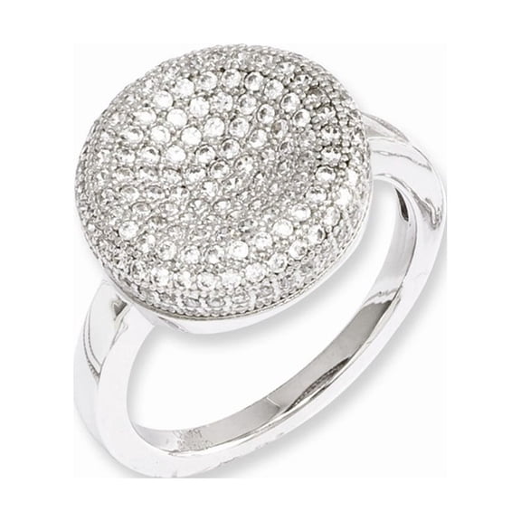 Sterling Silver and Cubic Zirconia Brilliant Embers Ring - Size 8 - Measures 14.3mm Wide