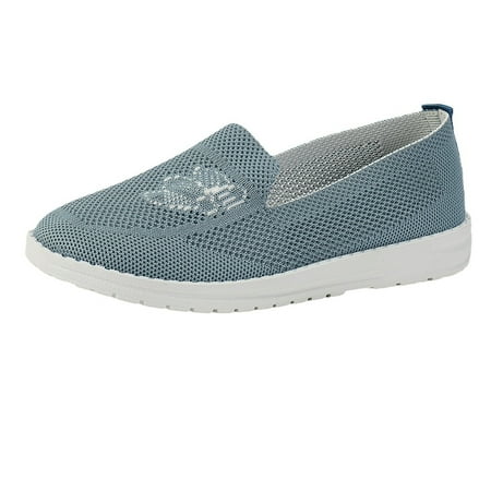 

Ladies Fashion Breathable Mesh Printed Flat Bottomed Casual Sports Shoes Coral Wedge Shoes