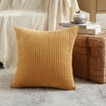 thumbnail image 2 of Ksopiavobs Set of 4 Mustard Yellow Decorative Throw Pillow Covers 20x20 Inch for Couch Bed Sofa, Aesthetic Modern Boho Home Decor, Soft Fluffy Textured Corduroy Square Cushion Case 50x50 cm, 2 of 6