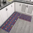 thumbnail image 2 of Pioneer Flower Floral Print Pattern Kitchen Rugs Sets Of 2, Anti Fatigue Non Slip Washable Floor Mats for Kitchen Sink Laundry, 17X30 Inch + 17X47 Inch, 2 of 6