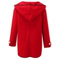 thumbnail image 6 of Juebong Women Plus Size Wool Coats Notched Lapel Pea Coat Oversized Loose Open Front Trench Coat Casual Winter Jackets Overcoat Red,S, 6 of 6