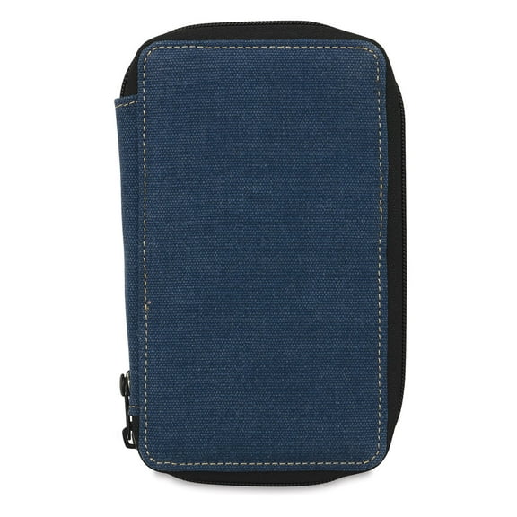 Global Art Canvas Pencil Case, 48-Pencil Capacity, Denim