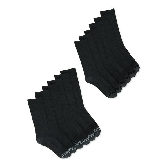 Reebok Men's Socks, Essentials Cushion Crew Socks, 12-Pack, Sizes 10-13