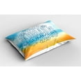 thumbnail image 2 of Ambesonne Beach Pillow Sham 2 Pack, Abstract Sunny Seashore, 36"x20", Pale Blue and Marigold, 2 of 3