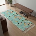 thumbnail image 5 of Area Rug with Tassels 2' x 5', Abstract Map Cartoon Animals Kitchen Runner Rug for Hallway Bedroom Throw Rugs, Blue Ocean Cloud Palm Tree Soft Door Mat for Bathroom Entrance Living Room, 5 of 9
