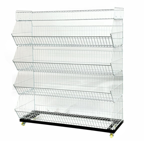Supermarket Shelves Five-Tier Snack Display Rack with Wheel Multi-Functional Storage Rack 47''Wx19''Dx54.8''H