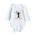 thumbnail image 1 of Gibobby Ropa Para Bebe Mi primera ropa de Año Nuevo para recién nacido, bebé, niño y niña, trajes de Año Nuevo, conjunto de mono con estampado de letras(Blanco, 12-18 Meses), 1 of 5