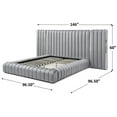 thumbnail image 2 of Avalon Velvet Upholstered King Platform Bed with Wings in Gray, 2 of 2