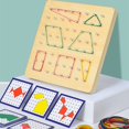 thumbnail image 2 of YOPTOP Wooden Geoboard Graphical Educational Mathematics Material with Rubber Tie and Cards Create Pattern Shape for Boys Girls Aged 3 Preschool Kids Mathematical Manipulative Material, 2 of 3