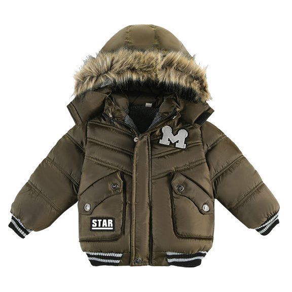 TOWED22 Toddler Baby Boys Girls Winter Coats Kids Warm Hoods Light Puffer Jacket Outwear(Green,2 Y)