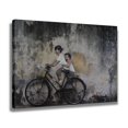 thumbnail image 2 of Póster de lienzo con niños en bicicleta en la calle de Penang, decoración de dormitorio, paisaje deportivo, decoración de oficina, regalo, estilo marco, 16 x 24 pulgadas (40 x 60 cm), 2 of 8