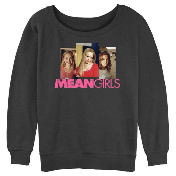 Junior's Mean Girls Plastics Portraits Sweatshirt Charcoal Heather X Large